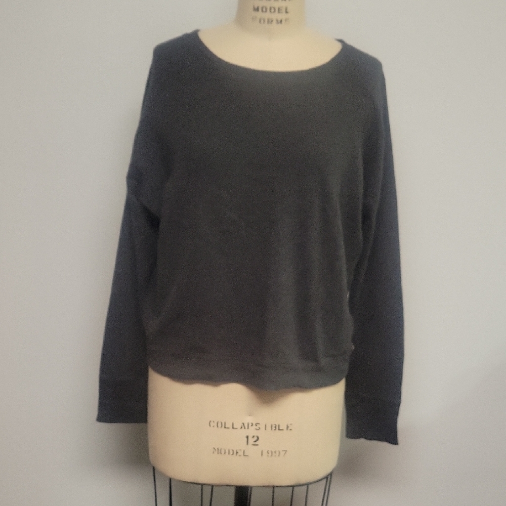 Dark Gray Long Sleeve 100% Cotton Sweatshirt